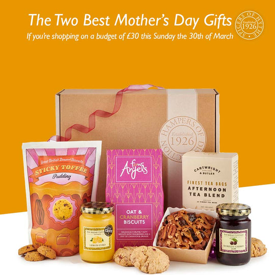 Two of the best Mother's Day gifts you can find for under £30 at Spicers of Hythe including afternoon tea and chocolate gift boxes.